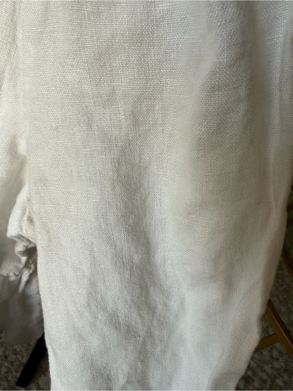 Reformation Abigail 100% Linen Top White Puff Sleeve Lace Up Peplum Size 8